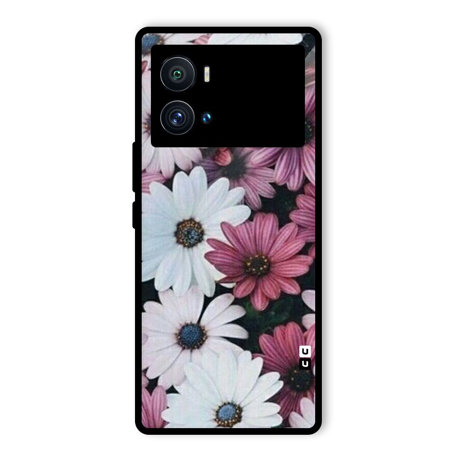 Floral Shades Pink Glass Back Case for Vivo iQOO 9 Pro