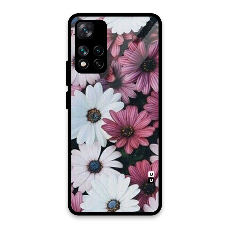 Floral Shades Pink Glass Back Case for Xiaomi 11i HyperCharge 5G