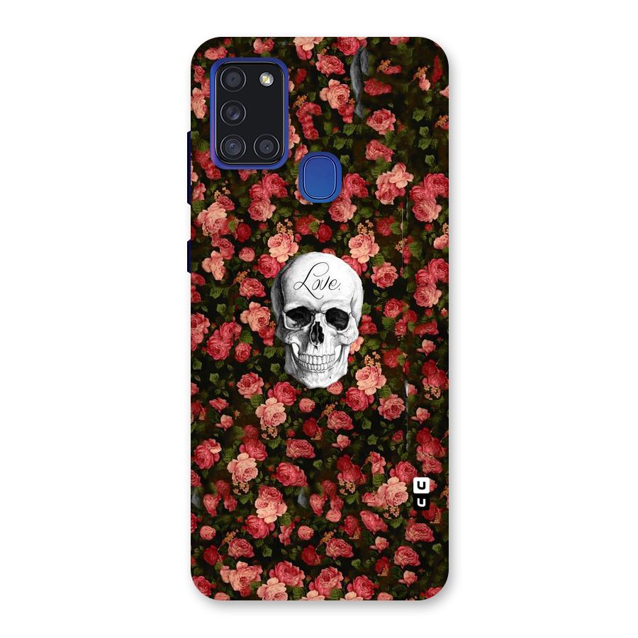 Floral Skull Love Back Case for Galaxy A21s