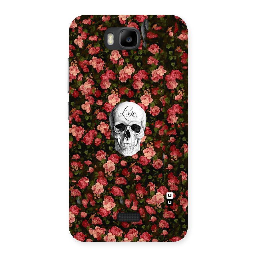Floral Skull Love Back Case for Honor Bee