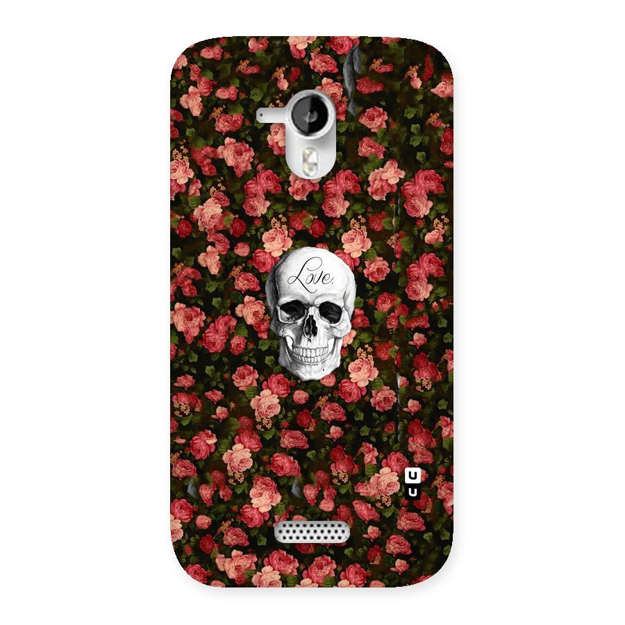 Floral Skull Love Back Case for Micromax Canvas HD A116
