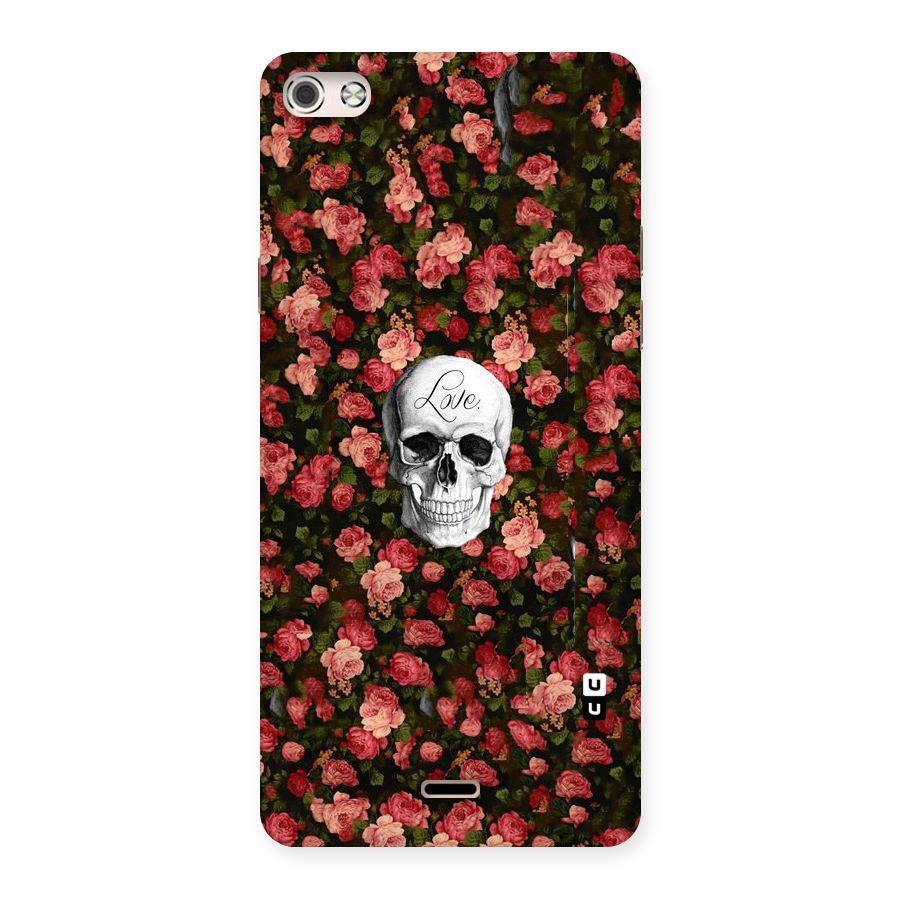 Floral Skull Love Back Case for Micromax Canvas Silver 5