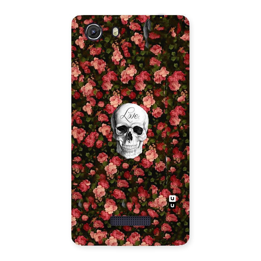 Floral Skull Love Back Case for Micromax Unite 3