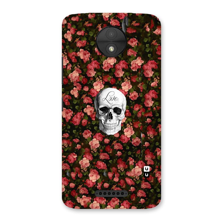 Floral Skull Love Back Case for Moto C