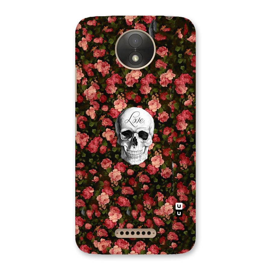 Floral Skull Love Back Case for Moto C Plus