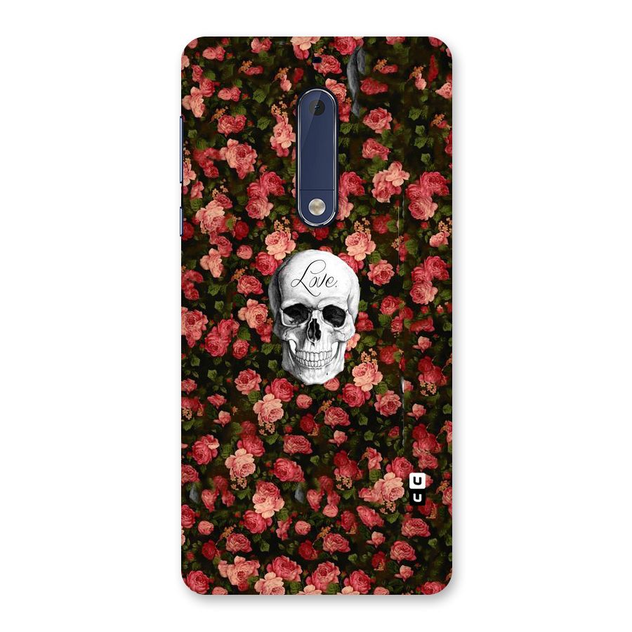 Floral Skull Love Back Case for Nokia 5