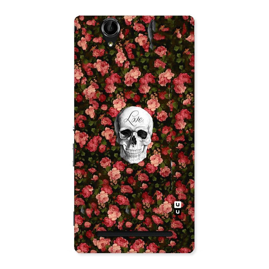 Floral Skull Love Back Case for Sony Xperia T2