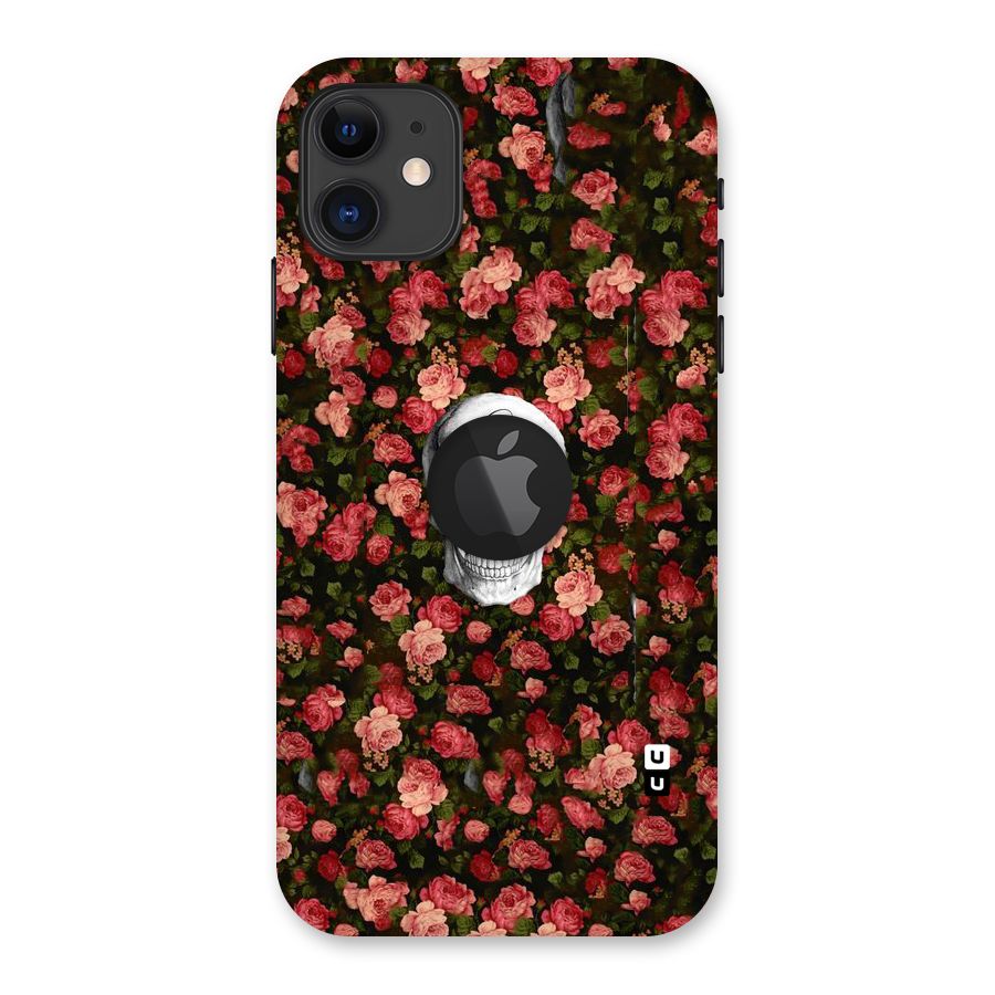 Floral Skull Love Back Case for iPhone 11 Logo Cut