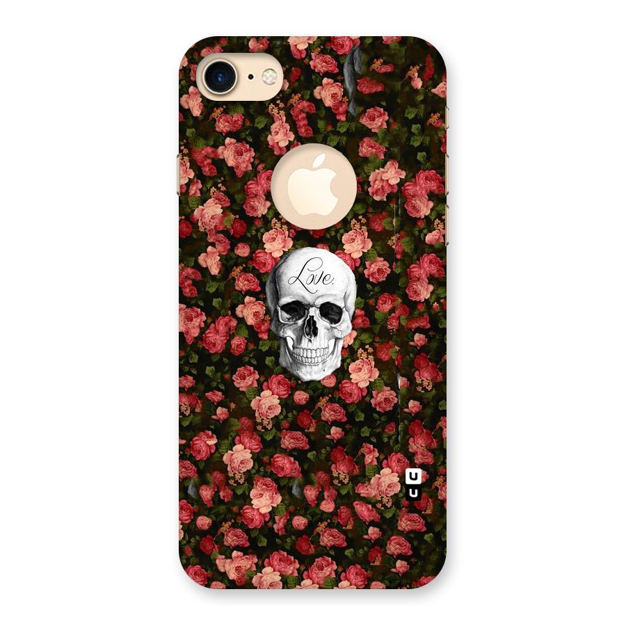 Floral Skull Love Back Case for iPhone 7 Logo Cut