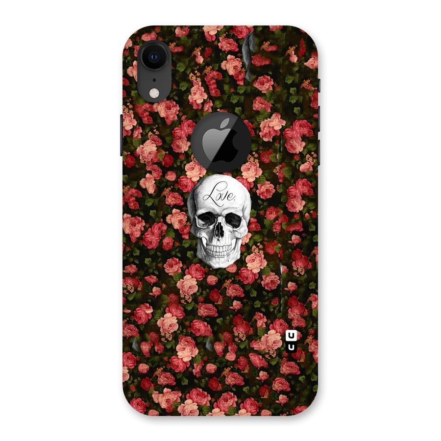 Floral Skull Love Back Case for iPhone XR Logo Cut