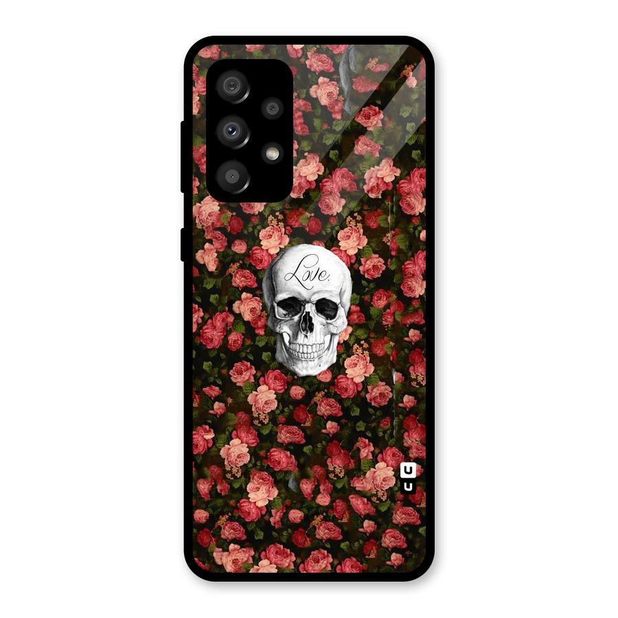 Floral Skull Love Glass Back Case for Galaxy A32