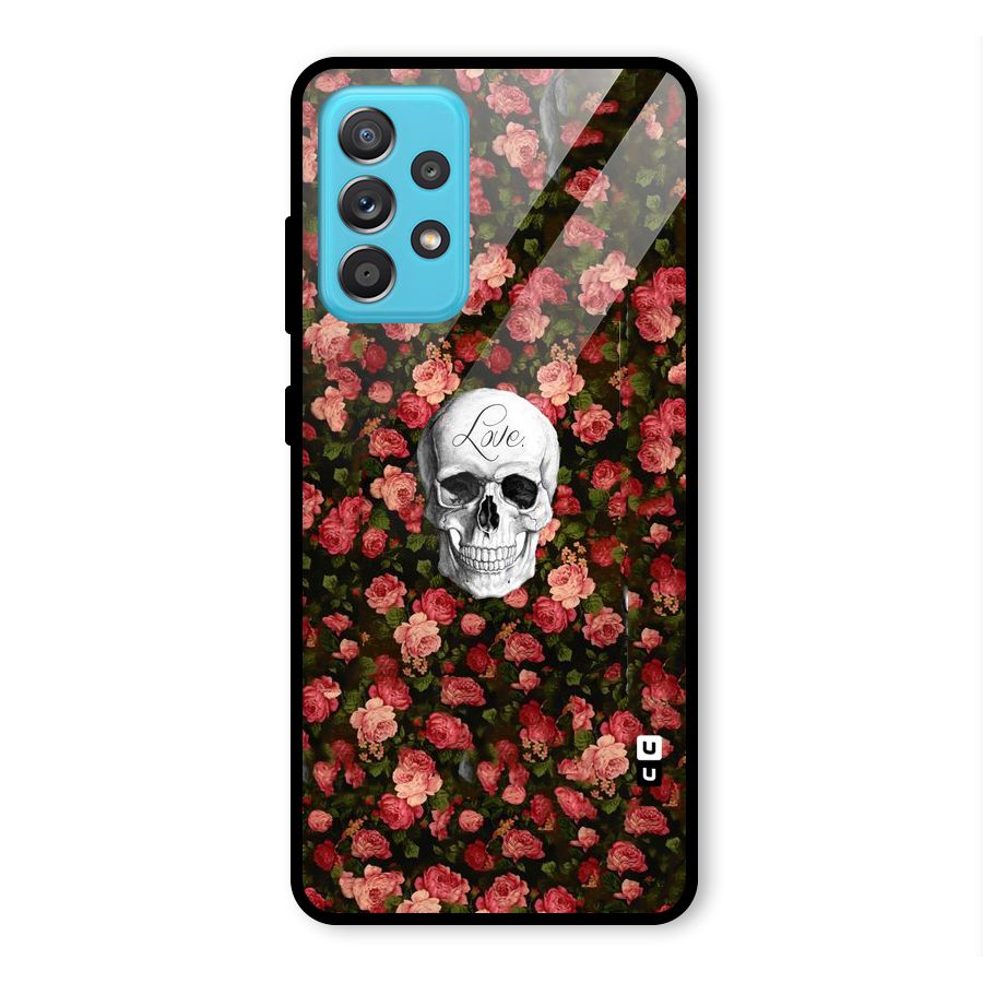 Floral Skull Love Glass Back Case for Galaxy A52s 5G