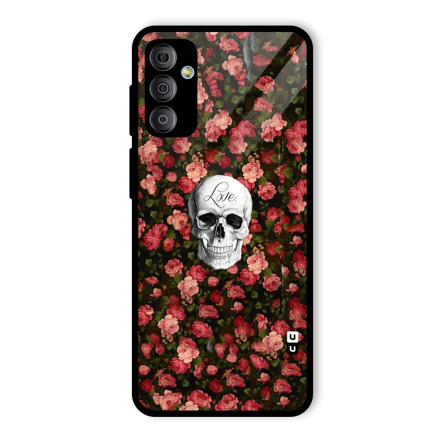 Floral Skull Love Glass Back Case for Galaxy F23