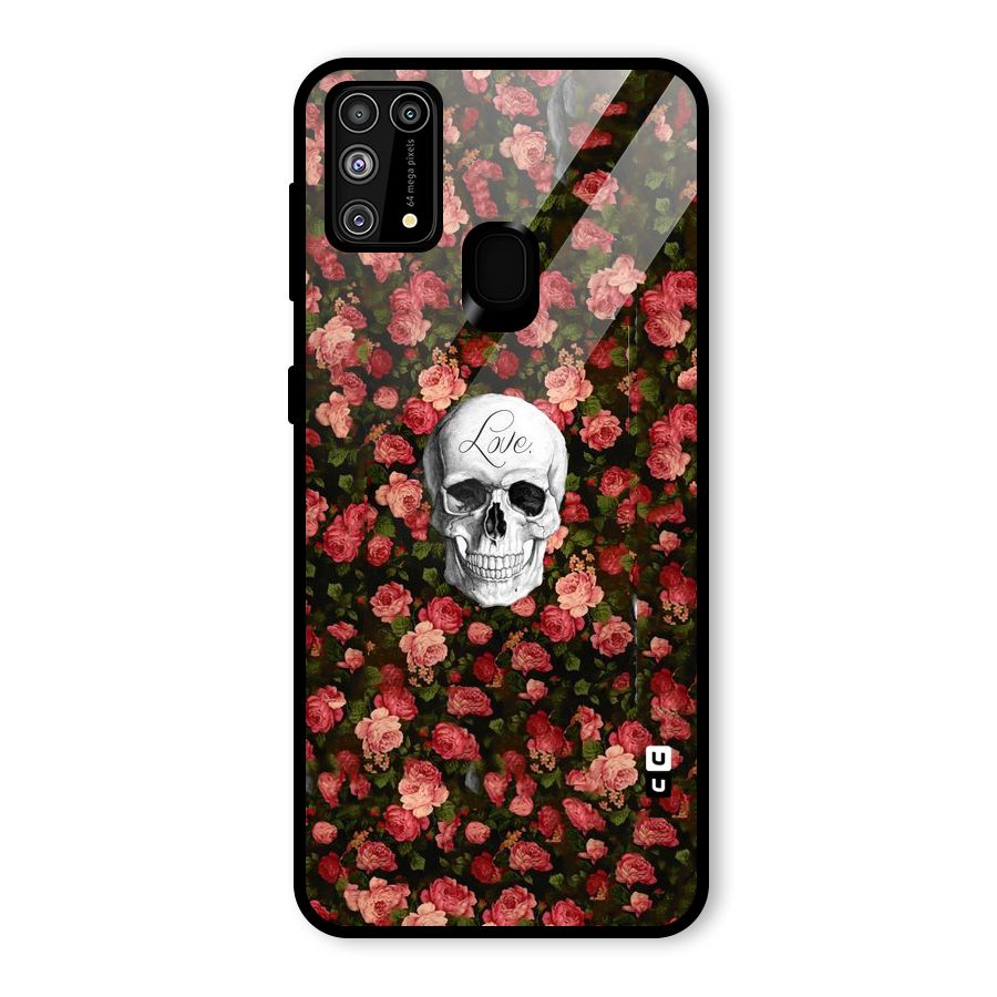 Floral Skull Love Glass Back Case for Galaxy F41