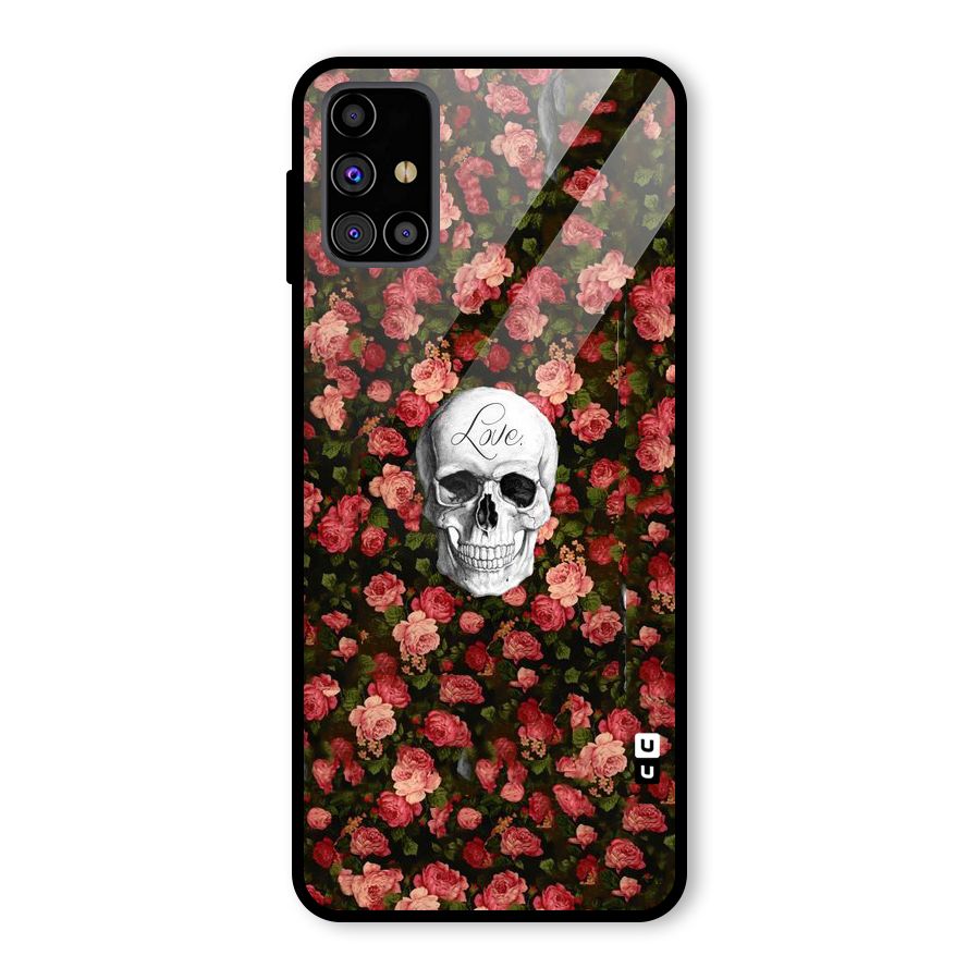 Floral Skull Love Glass Back Case for Galaxy M31s