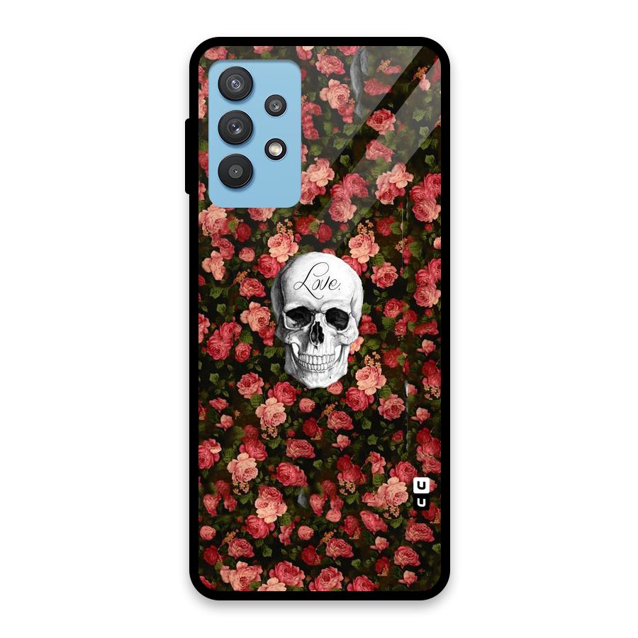 Floral Skull Love Glass Back Case for Galaxy M32 5G