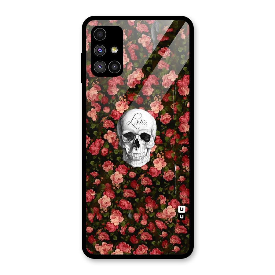 Floral Skull Love Glass Back Case for Galaxy M51
