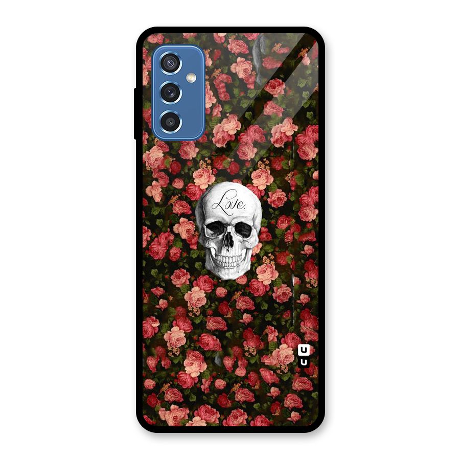 Floral Skull Love Glass Back Case for Galaxy M52 5G