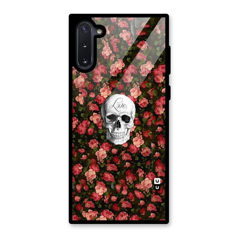 Floral Skull Love Glass Back Case for Galaxy Note 10
