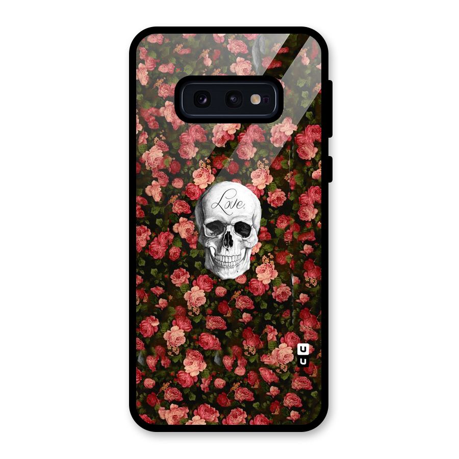 Floral Skull Love Glass Back Case for Galaxy S10e