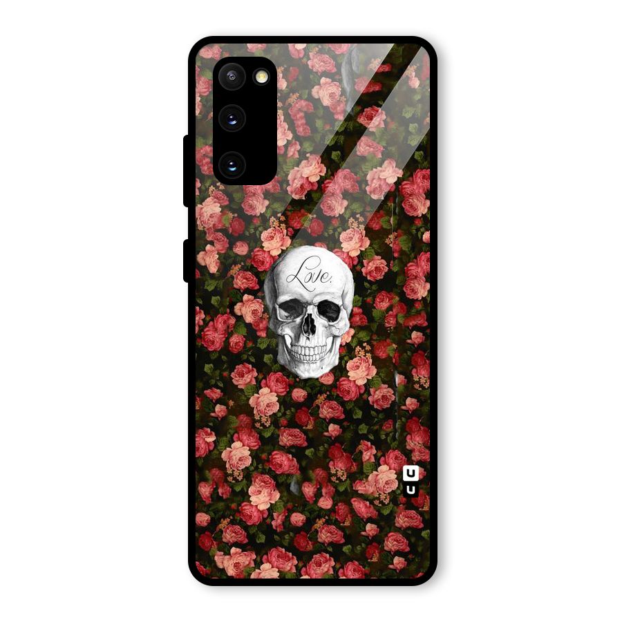 Floral Skull Love Glass Back Case for Galaxy S20 FE