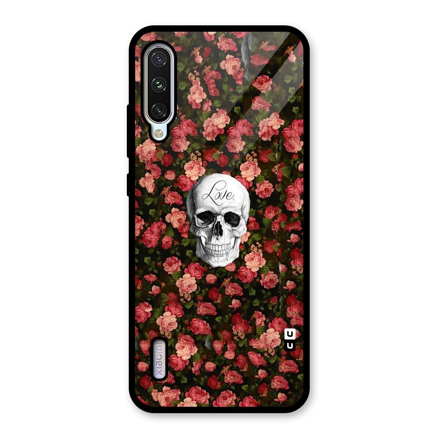 Floral Skull Love Glass Back Case for Mi A3