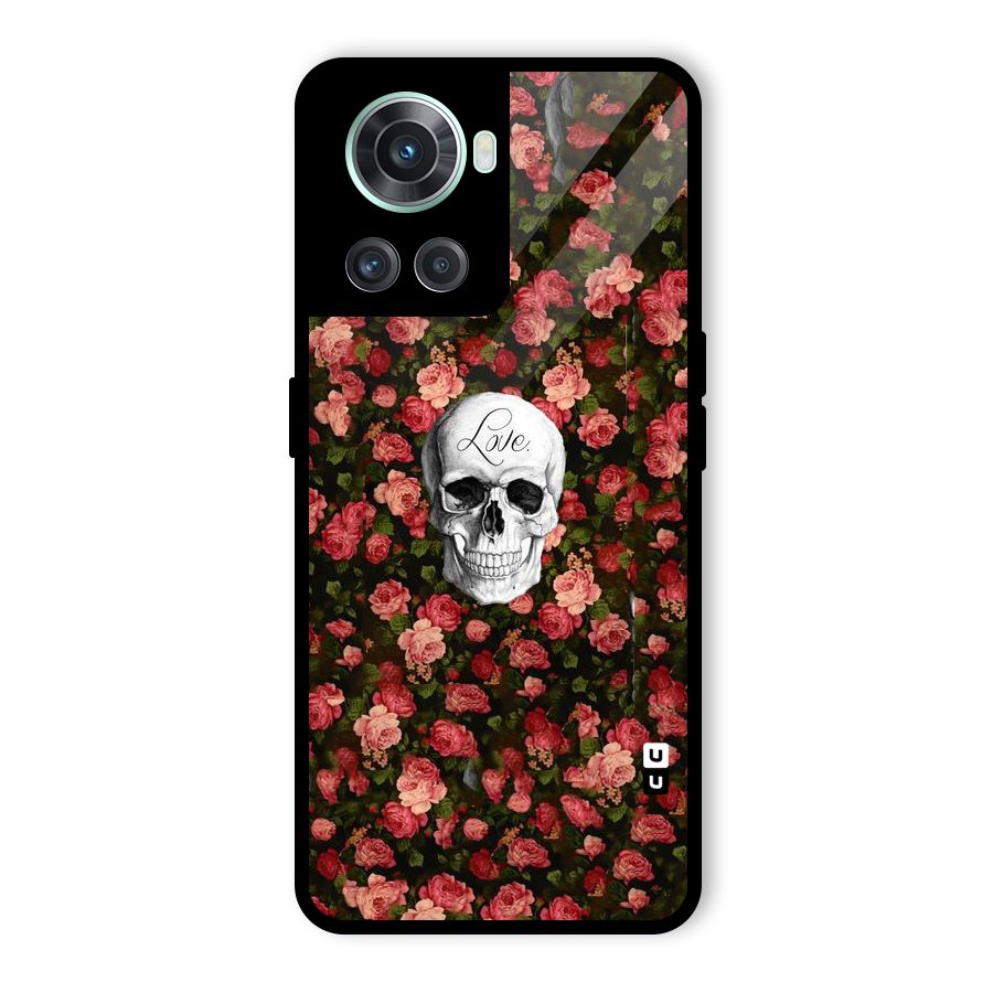 Floral Skull Love Glass Back Case for OnePlus 10R