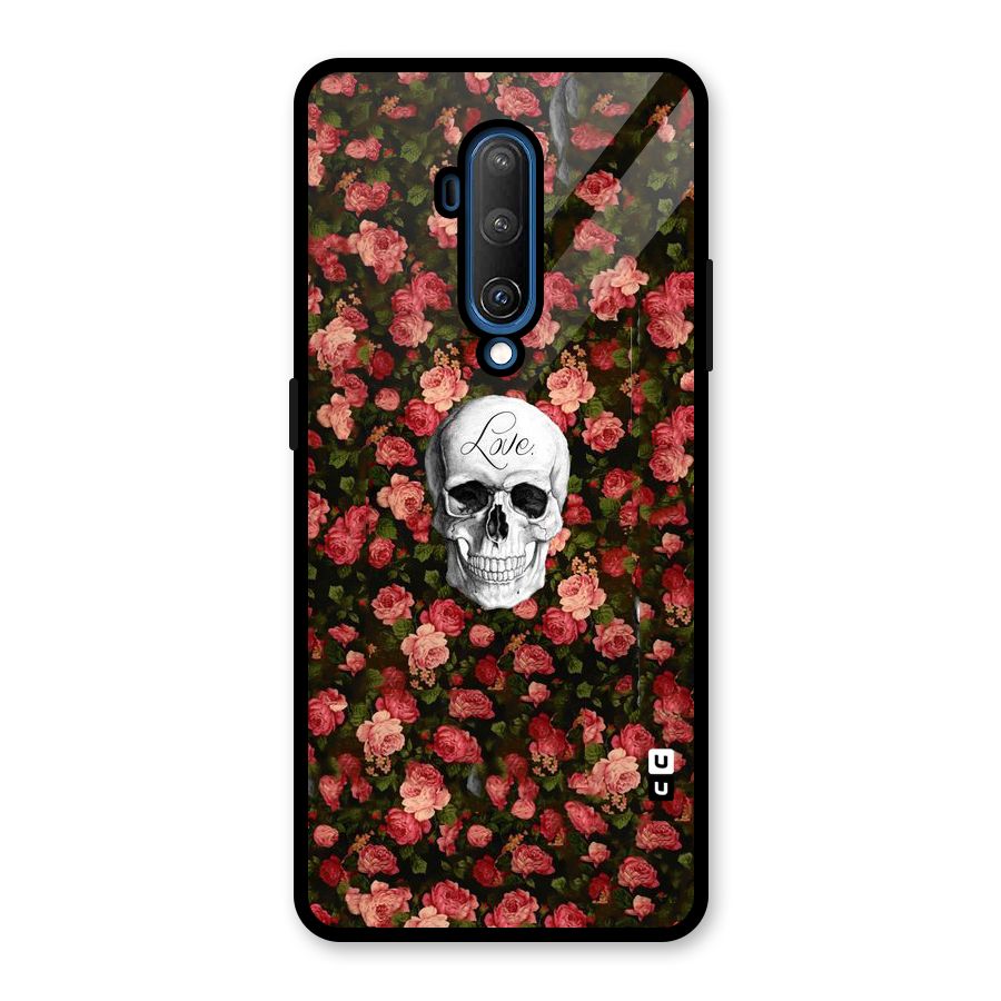 Floral Skull Love Glass Back Case for OnePlus 7T Pro