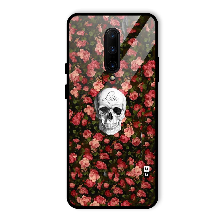 Floral Skull Love Glass Back Case for OnePlus 7 Pro