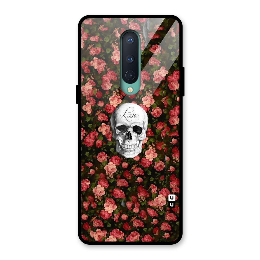 Floral Skull Love Glass Back Case for OnePlus 8
