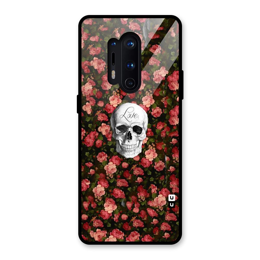 Floral Skull Love Glass Back Case for OnePlus 8 Pro