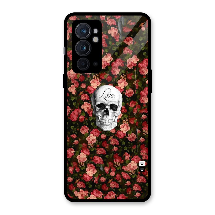 Floral Skull Love Glass Back Case for OnePlus 9RT 5G