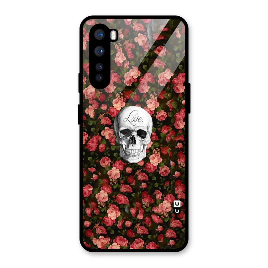 Floral Skull Love Glass Back Case for OnePlus Nord