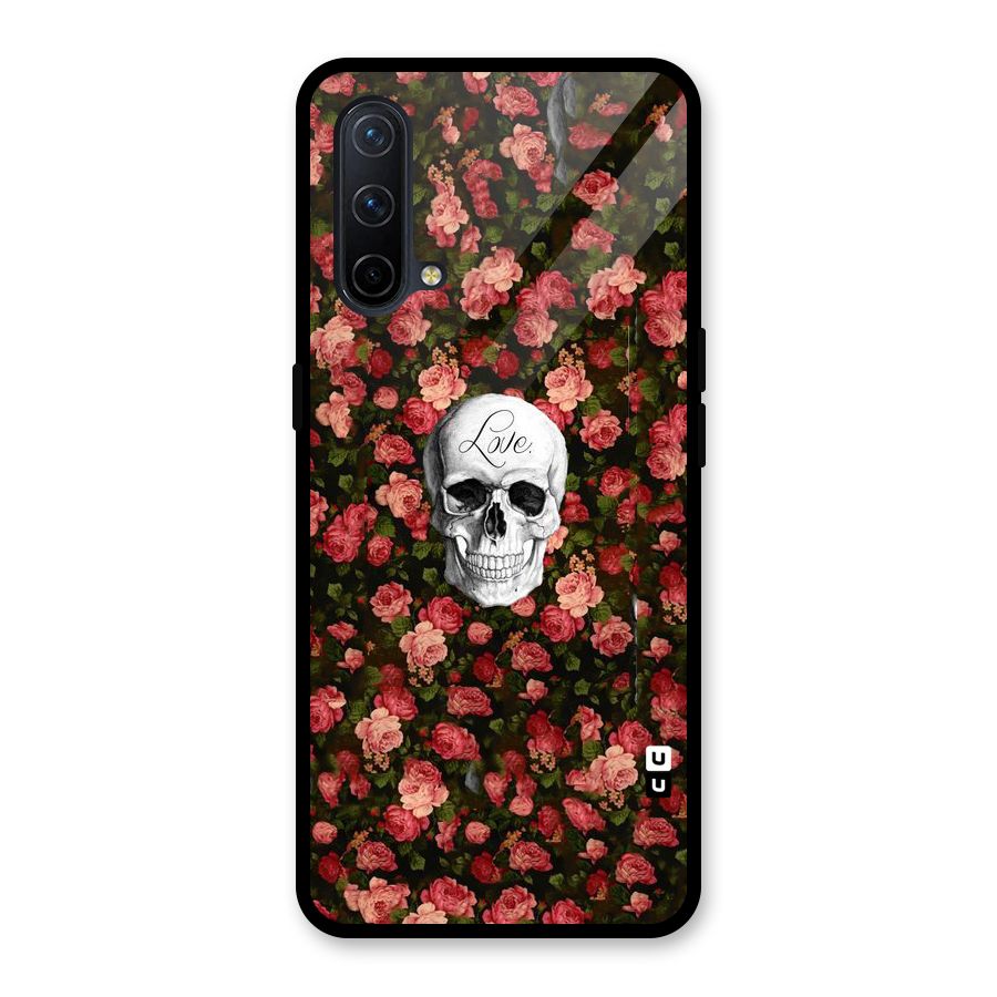 Floral Skull Love Glass Back Case for OnePlus Nord CE 5G