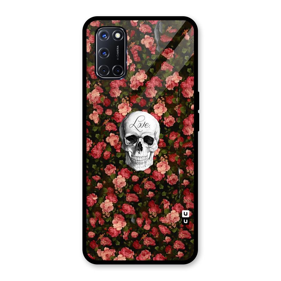 Floral Skull Love Glass Back Case for Oppo A52