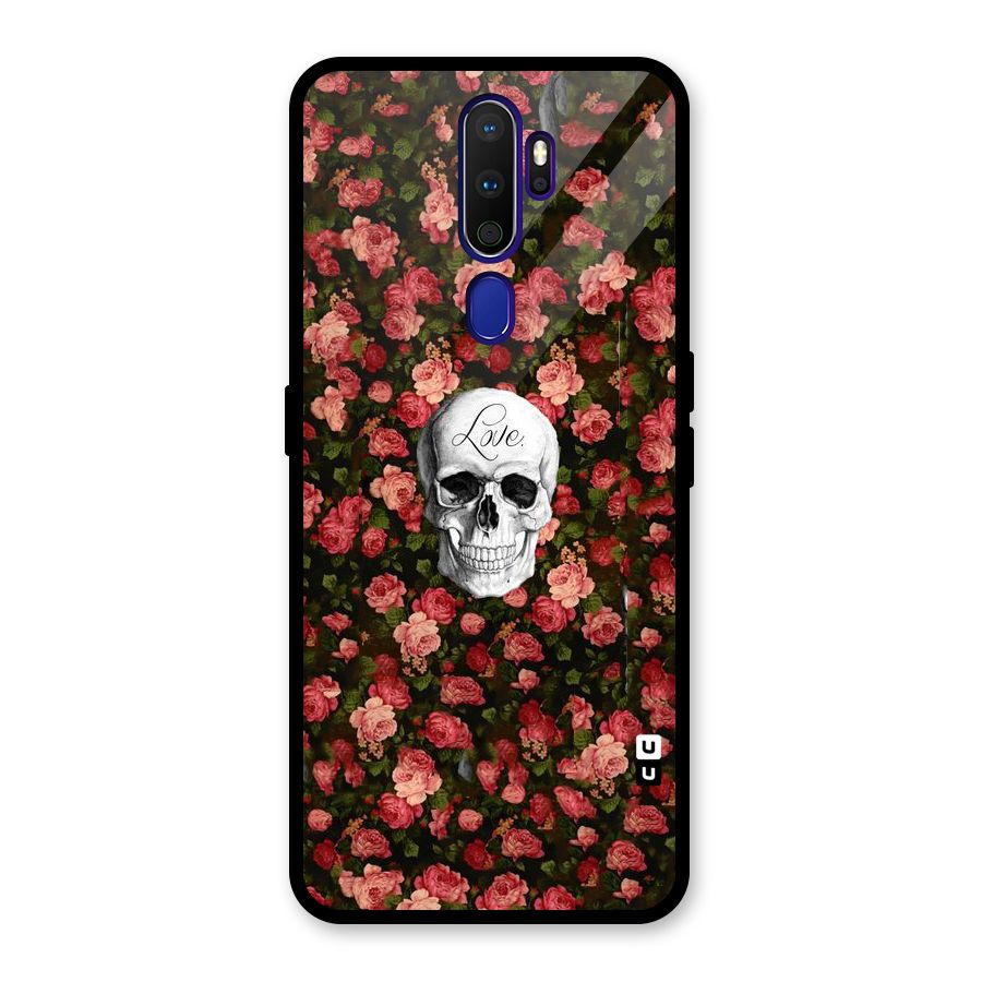 Floral Skull Love Glass Back Case for Oppo A9 (2020)