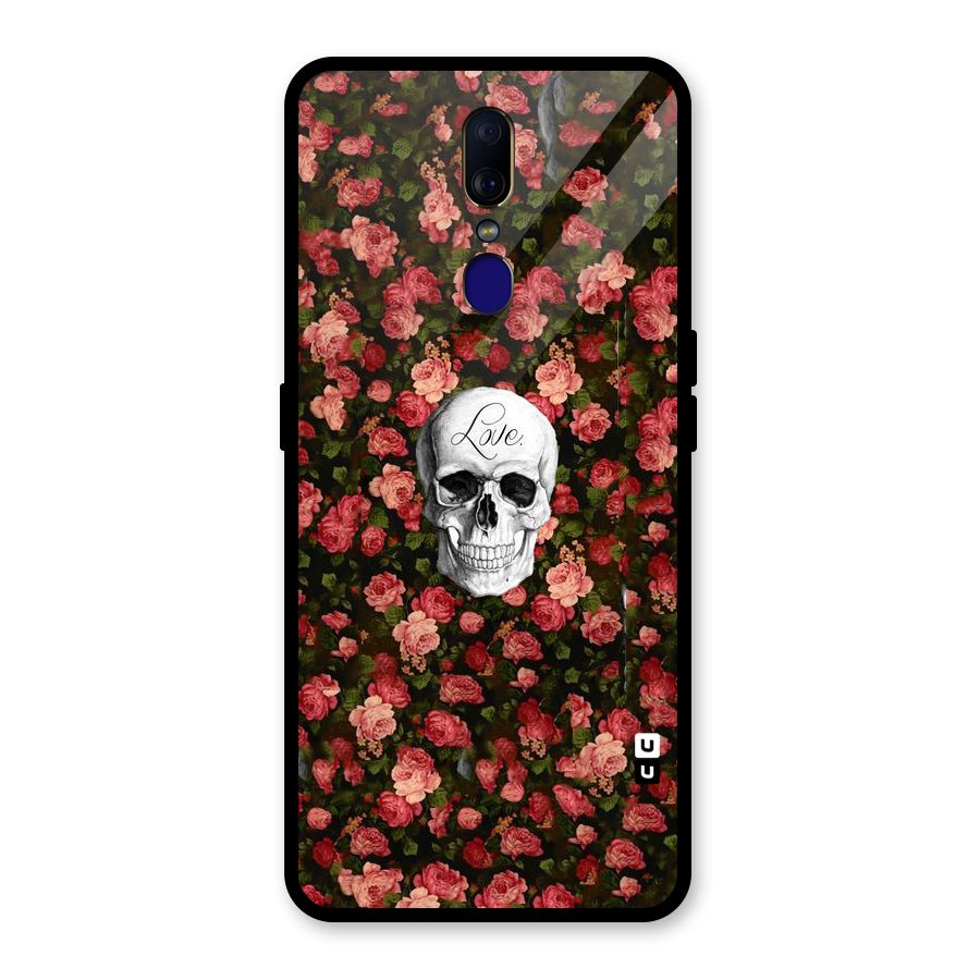 Floral Skull Love Glass Back Case for Oppo F11