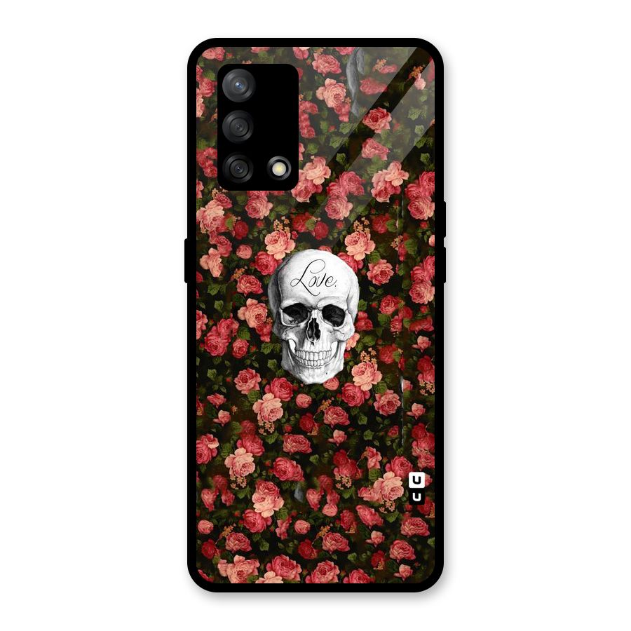 Floral Skull Love Glass Back Case for Oppo F19