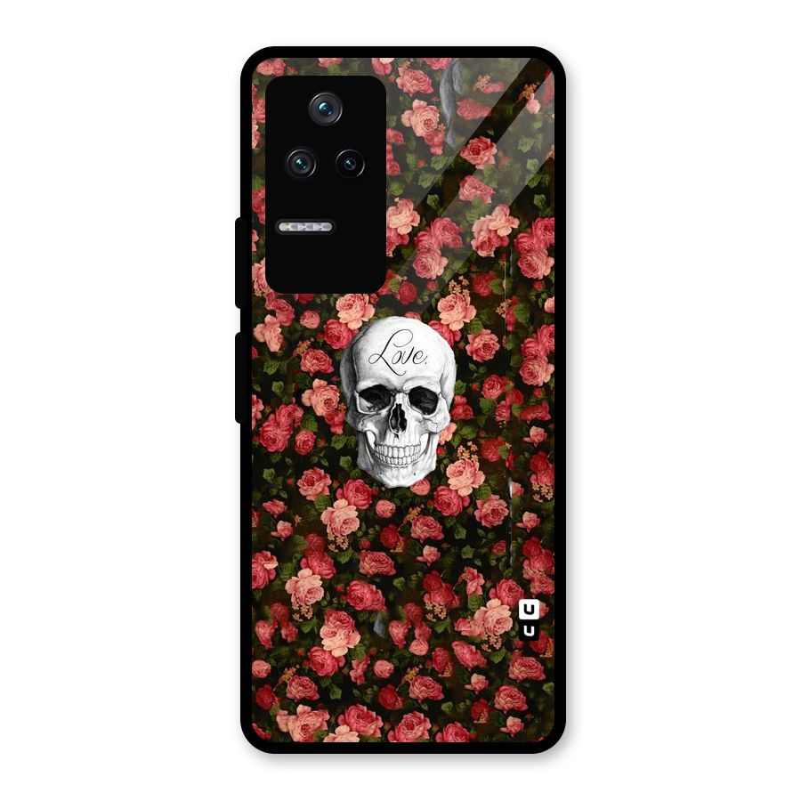 Floral Skull Love Glass Back Case for Poco F4 5G