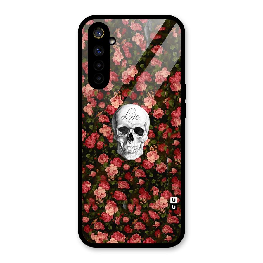 Floral Skull Love Glass Back Case for Realme 6