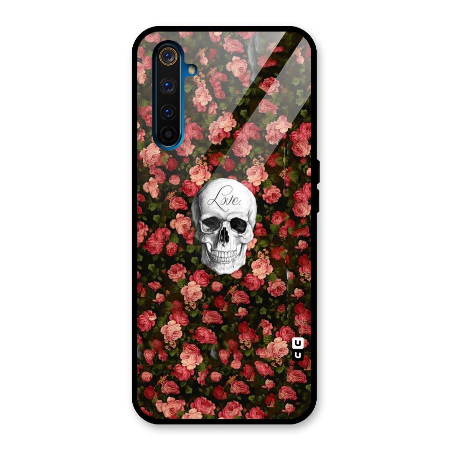 Floral Skull Love Glass Back Case for Realme 6 Pro