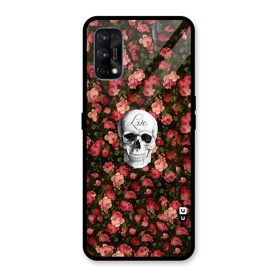 Floral Skull Love Glass Back Case for Realme 7 Pro