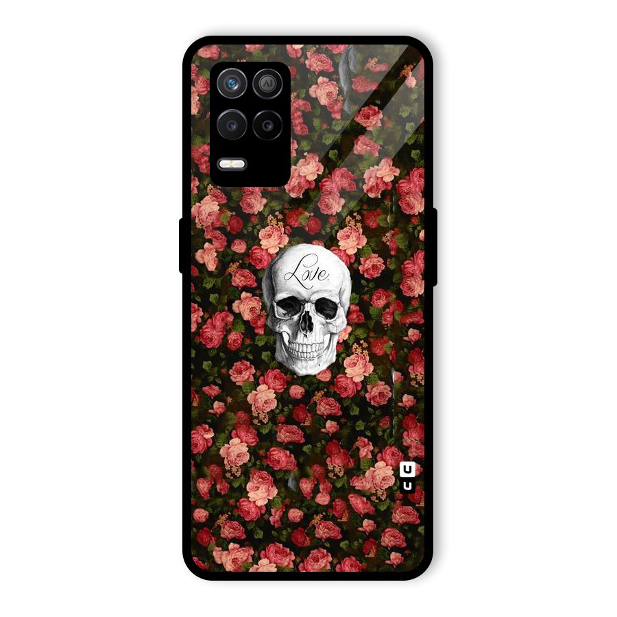 Floral Skull Love Glass Back Case for Realme 8 5G