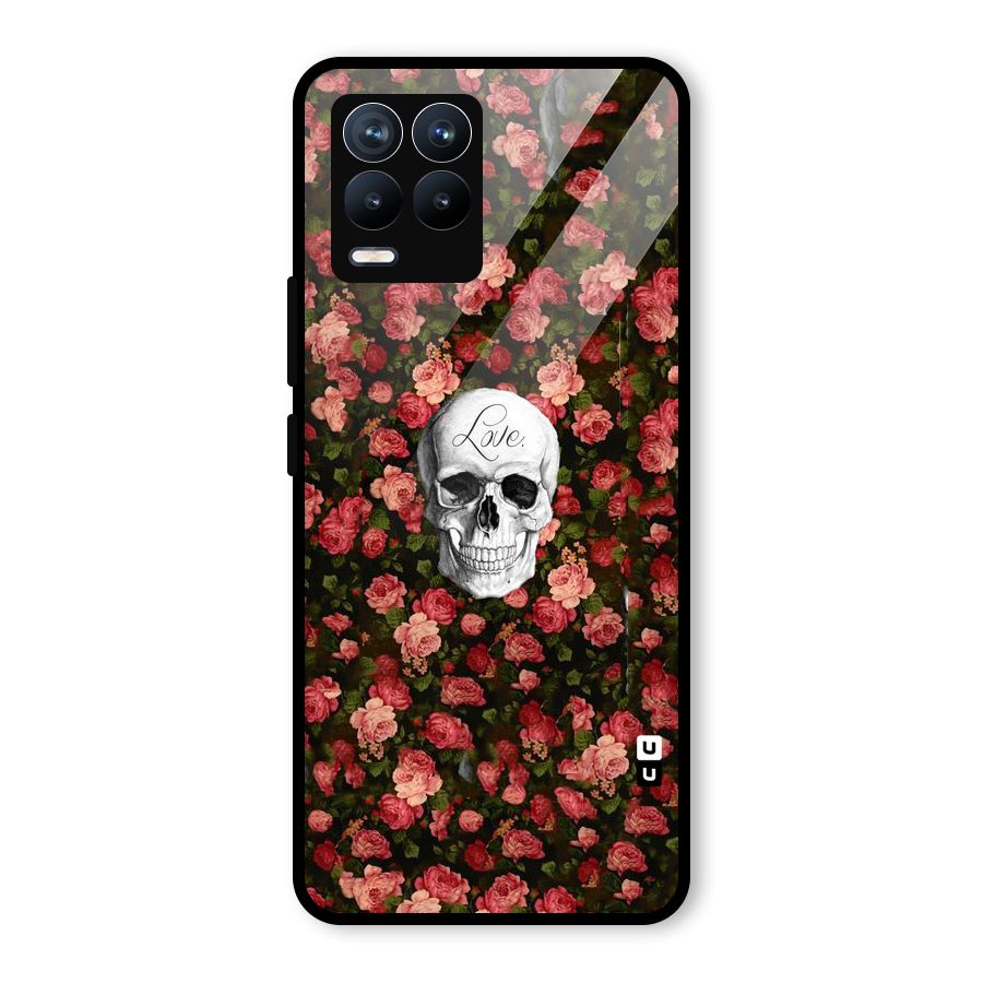 Floral Skull Love Glass Back Case for Realme 8 Pro
