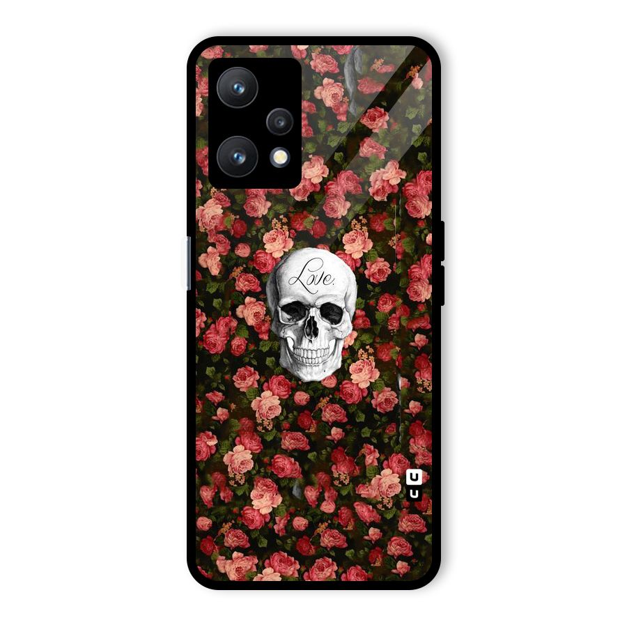 Floral Skull Love Glass Back Case for Realme 9 Pro 5G