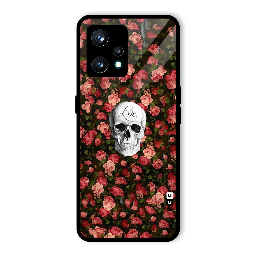 Floral Skull Love Glass Back Case for Realme 9 Pro Plus 5G