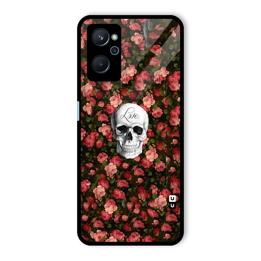 Floral Skull Love Glass Back Case for Realme 9i