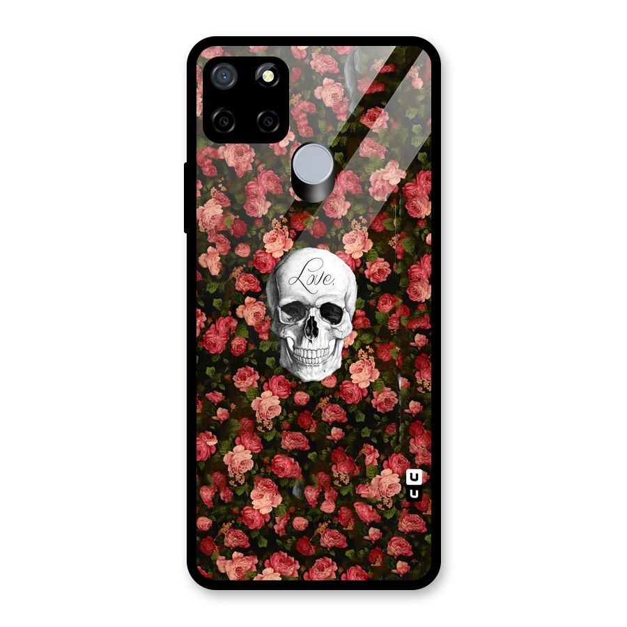 Floral Skull Love Glass Back Case for Realme C15
