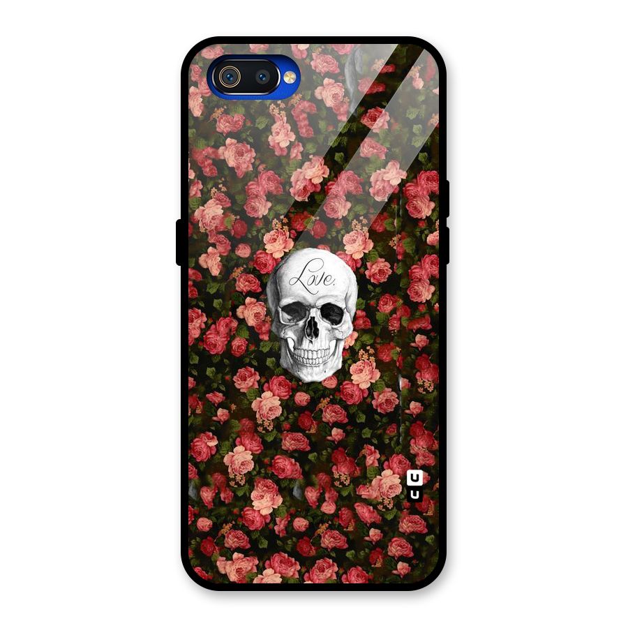 Floral Skull Love Glass Back Case for Realme C2