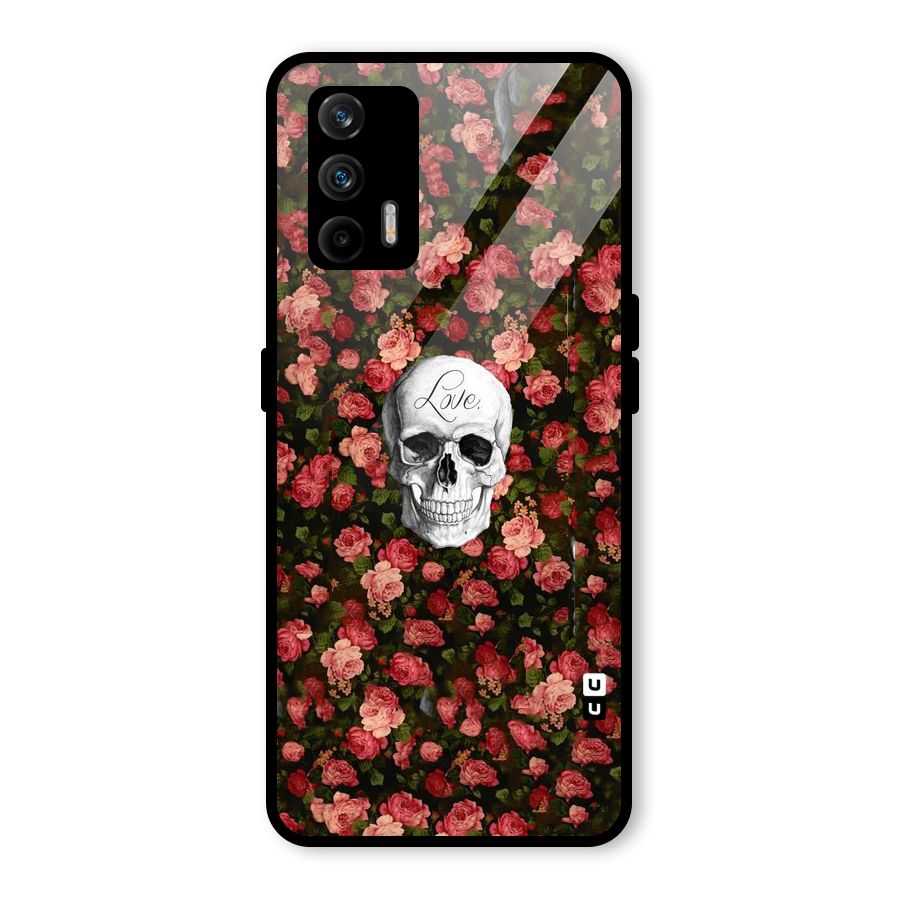 Floral Skull Love Glass Back Case for Realme GT 5G